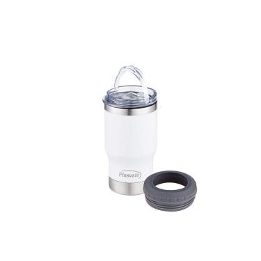 Imagem de Copo Térmico Com Tampa Porta Latas E Long Neck Branco