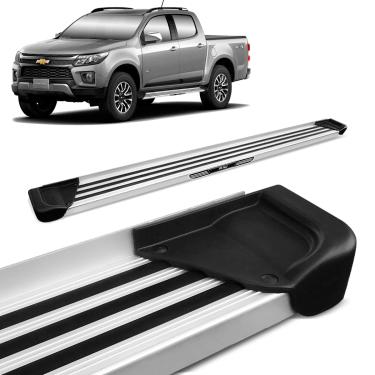 Imagem de Estribo Lateral S10 2012 a 2023 CD Alumínio Natural A1 Com Adesivo