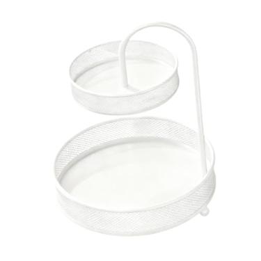 Imagem de AFXGUSD Cesta de frutas e legumes com suporte para armazenamento, em metal, Branco