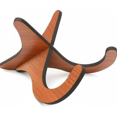 Imagem de Suporte de Violão em Madeira, Formato X, Estante Desmontável Universal para Instrumentos de Corda, Base de Chão Portátil em Tom Natural para Violão e Ukulele