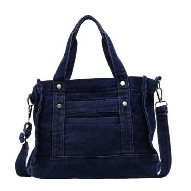 Imagem de Bolsa Messenger, jeans de lona de moda para mulheres - yiweisai