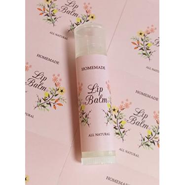 Imagem de ZZYBIA Produtos de cuidados com a pele caseiros adesivos adesivos para protetor labial, tubo de recipiente de vela creme para as mãos 20 peças (T Lip Balm - Rosa)