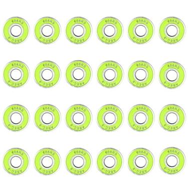 Imagem de LUMINFLY 24 peças ABEC-9 608Rs rolamentos de skate, rolamentos de aço de alta velocidade com escudos verdes, rolamentos suaves silenciosos para patins, longboards, scooters