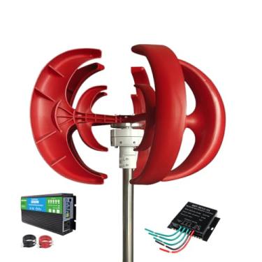 Imagem de 220v,HYZHANHONG Gerador Eólico de Velocidade do Vento 2M/S Início, Gerador de Turbina Eólica 12000W, 220V, Kit Portátil de Turbina Eólica Vertical em Hélice com Controlador