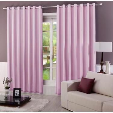 Imagem de Beatriz Cortina Voil com Blackout, para Quarto e Sala, 2,80 x 2,70 m, Rosa Claro, Poliéster/PVC, 100% Blackout, 2 Painéis
