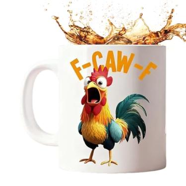 Imagem de Caneca de café de galinha, copo de desenho animado de animal engraçado de 350 ml | Caneca divertida de Natal - para mulheres, jovens, crianças, amigos, mãe, senhora, cozinha, festa de férias, casa de