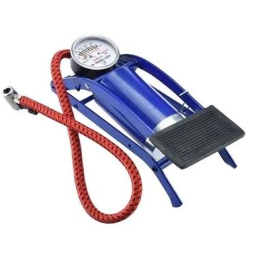 Imagem de Bomba Ar Pedal Alta Pressão Encher Pneu Bicicleta Moto Carro - It Blue
