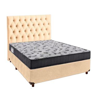 Imagem de Conjunto Cama Box Perola Casal + Colchão D33 Iso100 Ortobom + Cabeceira