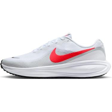 Imagem de Nike Tênis de corrida masculino Revolution 8 Road, Branco/carmesim brilhante - platina pura - preto, 12.5 X-Wide
