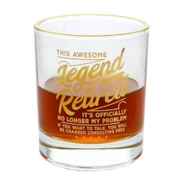 Imagem de Pavilion Gift Company - Retired Legend - 236 g Old Fashioned Rocks Glass Drinkware Copo de uísque aposentado aposentado Colega de trabalho