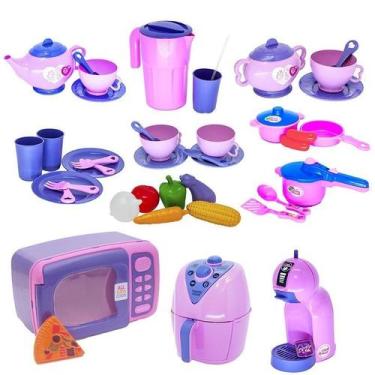 Imagem de Kit Infantil Microondas Legumes Cozinha Panelas Louça 41Pç - Altimar