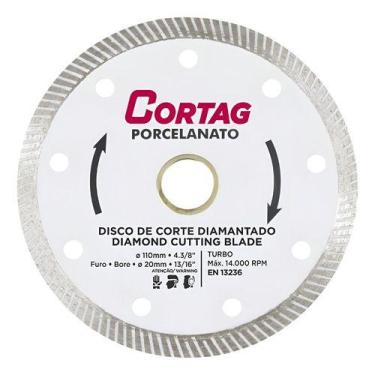 Imagem de Disco Diamantado Porcelanato Turbo Fino 110mm Cortag Branco