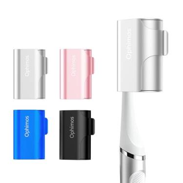 Imagem de Ophimos 4 capas de escova de dentes de liga de alumínio para família, capas de escova de dentes de viagem tampas de cabeça de escova de dentes de longa duração para a maioria das escovas elétricas