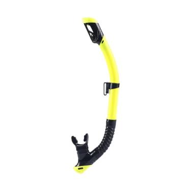 Imagem de Tubo de respiração para snorkel adulto Full-Dry com válvula automática boquilha silicone grau alimentar drenagem rápida snorkeling treinamento natação em piscina e água livre equipamento nadadores adu