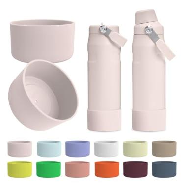 Imagem de Kaitiaki Bota de silicone 2 peças para Stanley IceFlow 680 g, capa protetora antiderrapante de aço inoxidável, acessórios para garrafa de água Stanley resistente a arranhões, livre de BPA (quartzo
