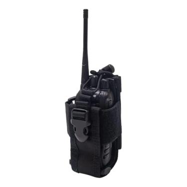 Imagem de Sarcia Coldre de rádio, bolsa de rádio Molle, bolsa para rádios militares resistentes, coldre para walkie talkie bidirecional compatível com Motorola Baofeng Kenwood preto