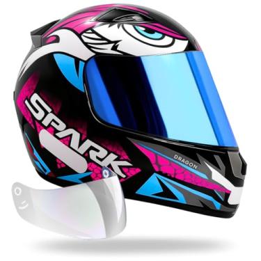 Imagem de Capacete Ebf Dragon Rosa + Viseira Iridium 2.2mm (58)