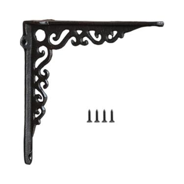 Imagem de Fenteer Suporte de prateleira decorativo para parede, com design antigo, em formato de L, para cantos. Suporte rústico para prateleiras, Style B