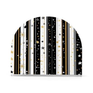 Imagem de Wassud Porta-guardanapos acrílico estrelas e flocos de neve, dispensador de guardanapos de papel moderno em forma de U para mesa, cozinha, sala de jantar, bancada 1 peça (comporta 50-60 guardanapos)