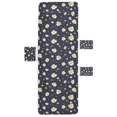 Imagem de STAYTOP Beautiful Little Daisies Capa de toalha de cadeira de lounge, capa de espreguiçadeira macia, capas de cadeira de praia com bolsos para jardim ao ar livre, pátio, pátio, banhos de sol, gramado