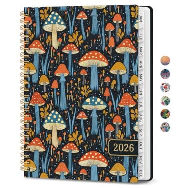 Imagem de Agenda 2026, agenda de planejamento semanal e mensal para mulheres, janeiro de 2026 a dezembro de 2026, livro de agenda de planejamento de capa dura com abas, encadernação em espiral, bolso interno