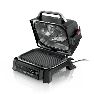 Imagem de Ninja Defumador OG301 Woodfire para ambientes externos, 4 em 1, funcional, grelhar, fumar, assar, sabores de madeira autênticos, calor elétrico, plástico metálico, preto