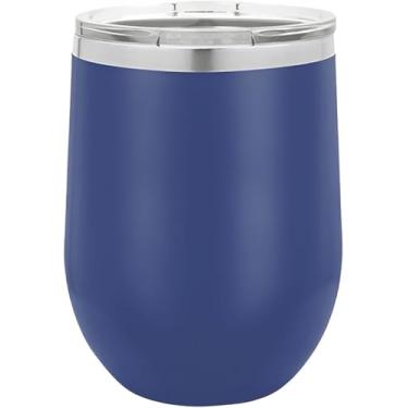 Imagem de Copo Térmico de Aço Inoxidável, 350ml, Tampa Hermética, Branco, Cilíndrico, Moderno, para Bebidas Quentes e Frias azul marinho