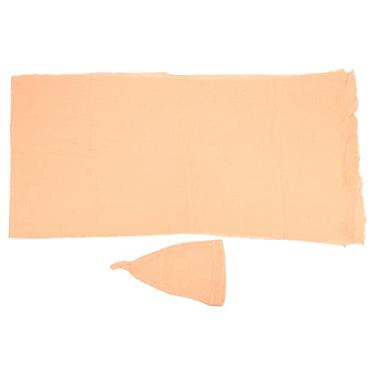 Imagem de CUOFYUNL 2 peças adereços para fotografia de bebê conjunto de chapéu mohair roupas fantasia para recém-nascidos (chapéu + envoltório)