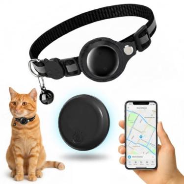 Imagem de COLEIRA PARA GATO COM RASTREADOR inteligente smart tag, ajustável, refletiva, à prova d'água, anti-enforcamento com fecho de segurança, compatível com Apple Find My (KIT PARA APPLE)