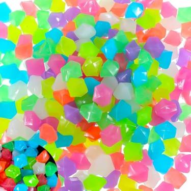 Imagem de InnoHHustle 300 peças que brilham no escuro, decorações para aquários de peixes, pedras, decoração de jardim, pedras, decoração ao ar livre, pedras, pedras, pedras brilhantes para aquário de peixes