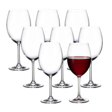 Imagem de Jogo 8 Taça De Cristal Para Vinho água Degustação Transparente 580ml Lyor
