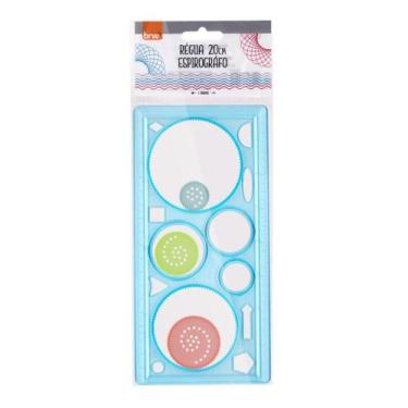 Imagem de Régua Espirográfo 20cm BRW Azul, Azul