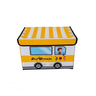 Imagem de Caixa Organizadora Infantil Tampa Brinquedoteca Armazenament Cor:sorveteria Amarela