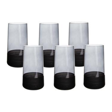 Imagem de Jogo De Copos Copa E Cia 6 Peças Duo 540ml Em Vidro Preto