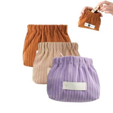 Imagem de GTIANHE-TAN Bolsa cosmética de bolso de veludo cotelê elástico com fecho automático bolsa de moedas à prova d'água para maquiagem, batom, fones de ouvido, organizador de joias, Suit5, 3cps