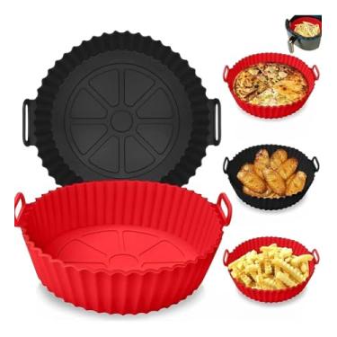 Imagem de Forma De Silicone Redonda Antiaderente Air Fryer Fritadeira Reutilizável Forro