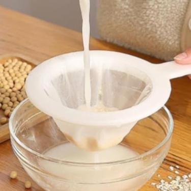 Imagem de 100/200/400 saco de leite de nozes de malha reutilizável sacos de filtro de alimentos saco de filtro de rede de malha de nylon para leite de soja líquido café iogurte (200 malha-1 peça)