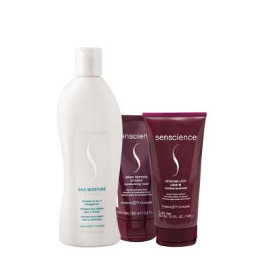 Imagem de Kit Senscience Silk Moisture Lock Intensif Shampoo Máscara Leave-in (3