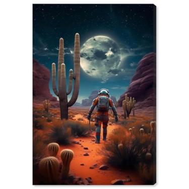 Imagem de Arte de parede de astronauta com impressão em tela Desert Planet Drifter por Art Remedy, Gallery Wrapped, 10 x 15