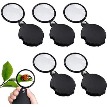 Imagem de Pacote com 6 mini lupas de bolso dobráveis, 10 pequenas lupas para crianças