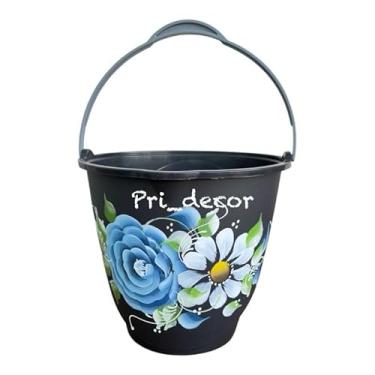 Imagem de Balde decorativo de 8 litros com alça, balde decorativo(Preto)