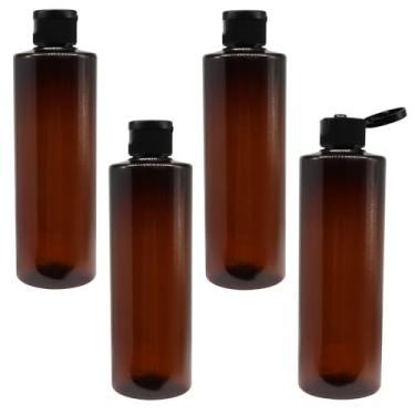 Imagem de Murtenze Garrafas de viagem com tampa flip, recipientes de viagem de plástico recarregáveis sem BPA para cosméticos, xampu, loções, óleos, Marrom