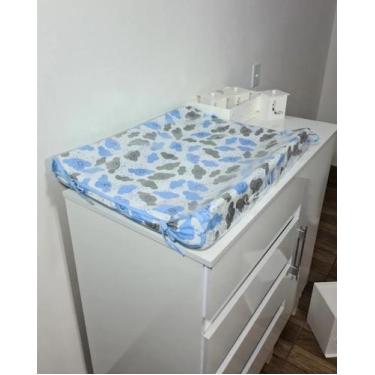 Imagem de Trocador De Cômoda Anatômico Americano Plastificado Nuvem Azul - POLYB