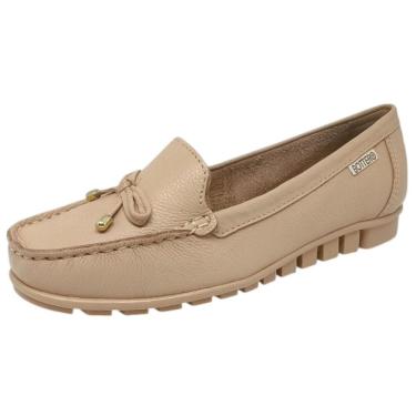 Imagem de Sapato Feminino Mocassim Couro Slip On Conforto Laço Bottero