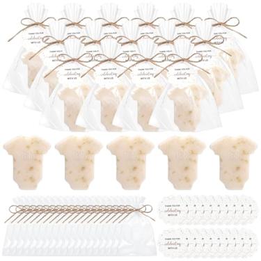 Imagem de Leelosp 20 conjuntos de sabonetes de chá de bebê para convidados, mini roupas, sabonetes, presente a granel, sabonete artesanal fofo com etiquetas e bolsas de agradecimento para jogos de chá de bebê