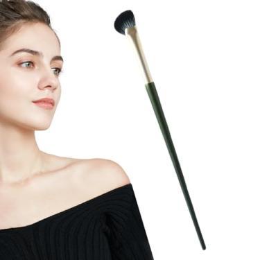 Imagem de Pincel de maquiagem em formato de leque, pincel de sombra de nariz meio leque | Pincel de contorno em formato de meio | de corretivo angular de cerdas macias para profissionais