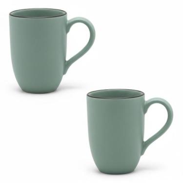 Imagem de Conjunto Jogo 2 Canecas Xícaras Oxford Flat Pacífico 350 ml Cerâmica