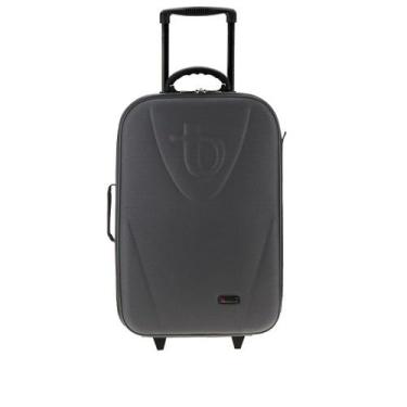 Imagem de Mala Tonin Retrô Tecido Bordo Pequena Cinza, Único, Cinza