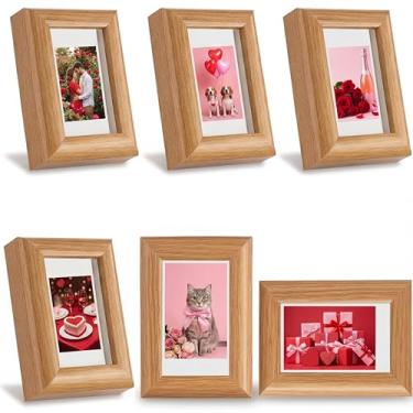 Imagem de Bucherry 6 porta-retratos pequenos, 5 x 7 cm, compatível com filmes Fuji Instax Mini 12/11/evo/41/40/99/se/9/9/9, 9, 8, 7, 7 polegadas, suporte para fotos de mesa em pé, decoração de Natal (madeira)