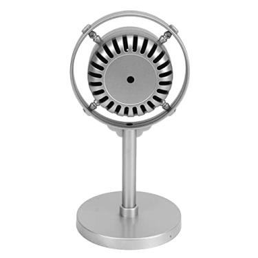 Imagem de GLOGLOW Suporte de Microfone de Plástico Estilo retrô Com Base, Design Vintage para Fotografia, Palco, Decoração de Festa, karaokê, Acessório de Desempenho Clássico Leve de 1,8 Onças (Prata)